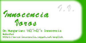 innocencia voros business card